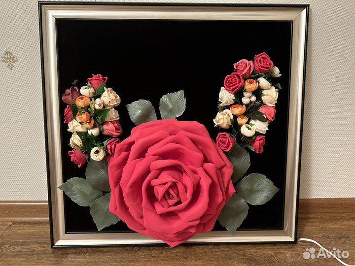 Картина 3D размер 75*70светильник