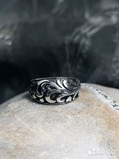 Кольцо Цветок посеребренный