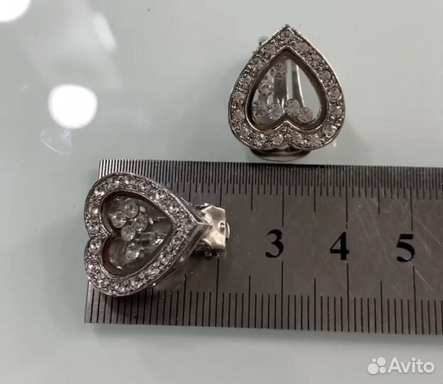 Винтажные серьги с плавающим кристаллами Сваровски