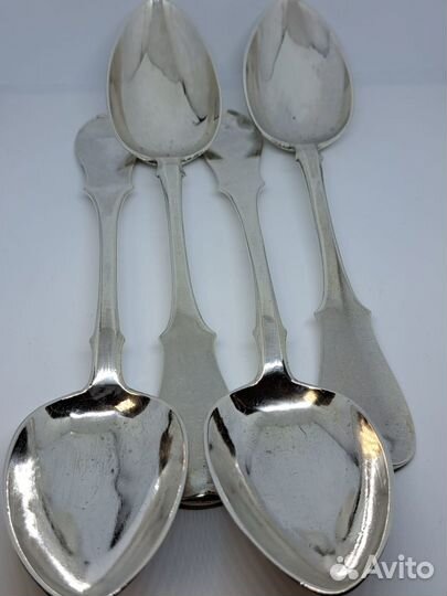 Антикварные столовые ложки с монограммой 4шт