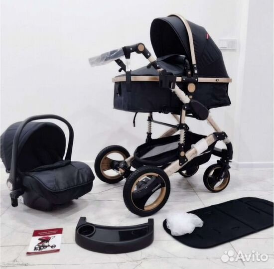 Коляска 3в1 трансформер Новая (чёрный)