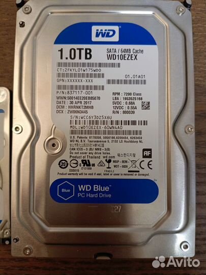 Жесткий диск Western Digital 1TB 500GB Seagate 2TB