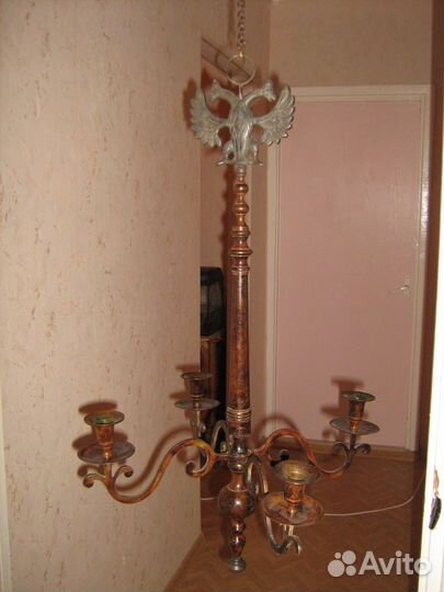 Люстра бронза антиквариат