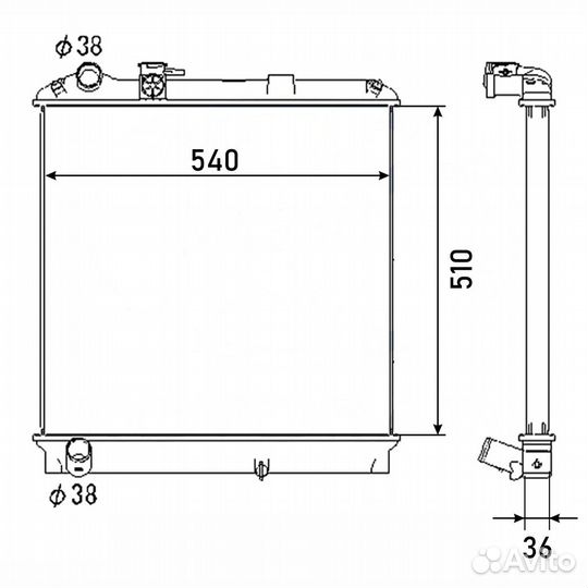 Радиатор isuzu ELF 99-06 IS-0068-36-K (GSP)
