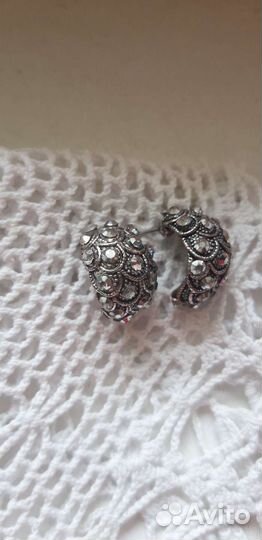 Марказит серьги