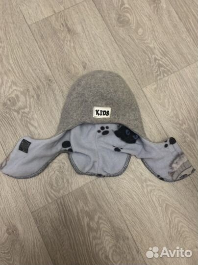 Шапка шлем из шерсти на малыша