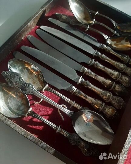 Набор столовых приборов Троянда СССР (мельхиор)
