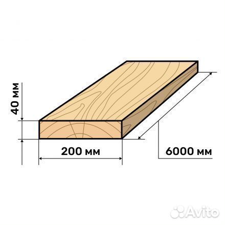 Доска 40х200 6м поштучно с доставкой