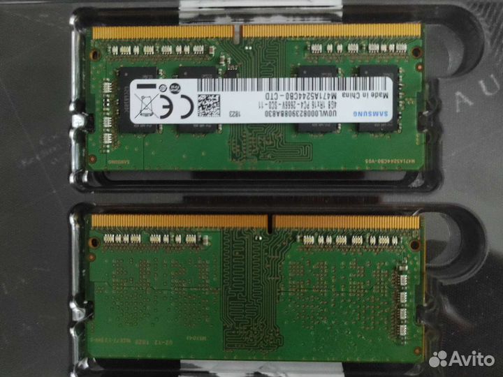 Продам оперативную память ddr 4 samsung 2x4
