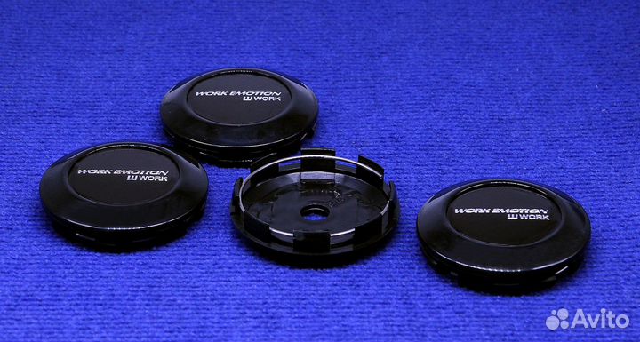 Комплект колпачков диска Work Emotion black 77 мм