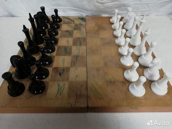 Шахматы СССР Большие фигуры пластик 70-е г.г