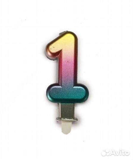 Mс Свеча 7см Цифра Радужная 1 6074272