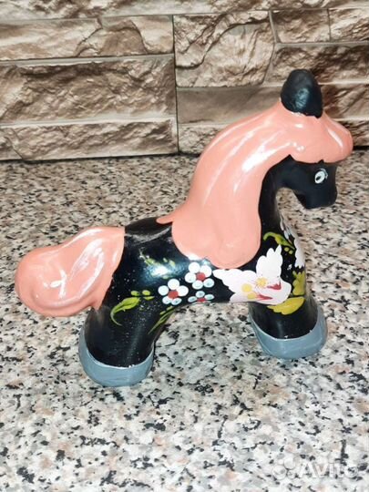 Лошадка старинная прессопилки росписная, матрешки