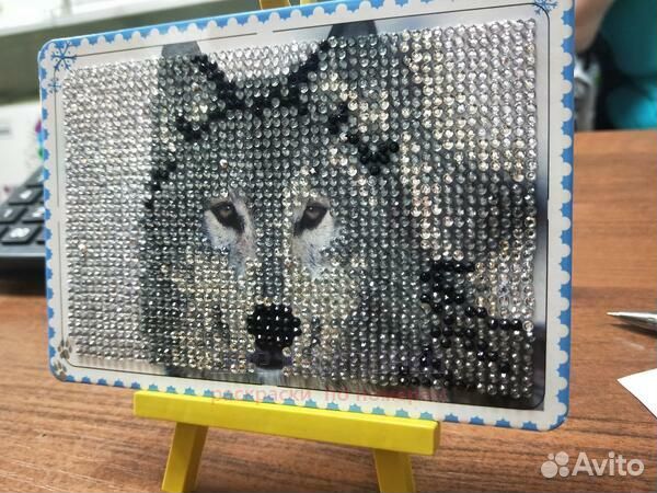 Алмазная мозаика 11x16 Лиса и бабочка на поле цвет