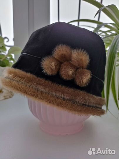 Шапка натуральная замша