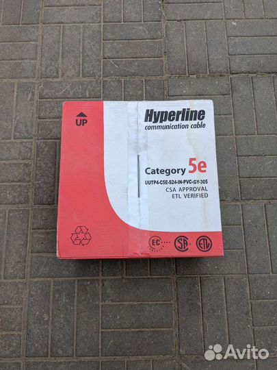 Витая пара медь Hyperline uutp4-C5E-S24-IN-PVC-GY