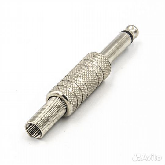 Штекер джек 6,3 мм моно на кабель металл