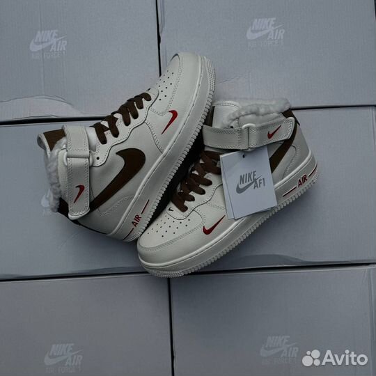 Кроссовки Nike air force1 с мехом высокие 41-45