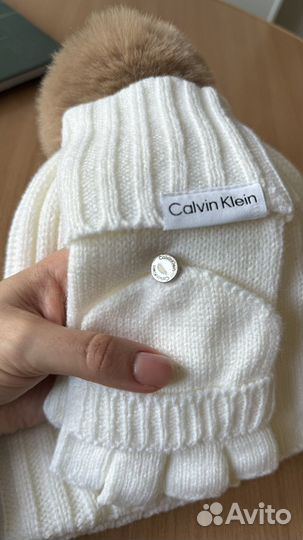 Шапка и перчатки calvin klein