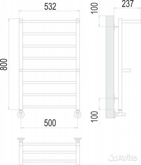 Полотенцесушитель Terminus Анкона П8 500х800