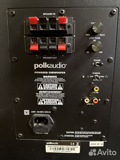Сабвуфер Polk Audio PSW 110 + акустика Heco