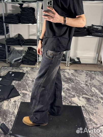 Джинсы balenciaga type широкие трубы sk8