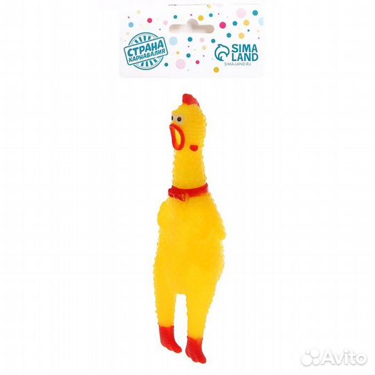 Прикол «Курица», кричит, в сетке, 16 см