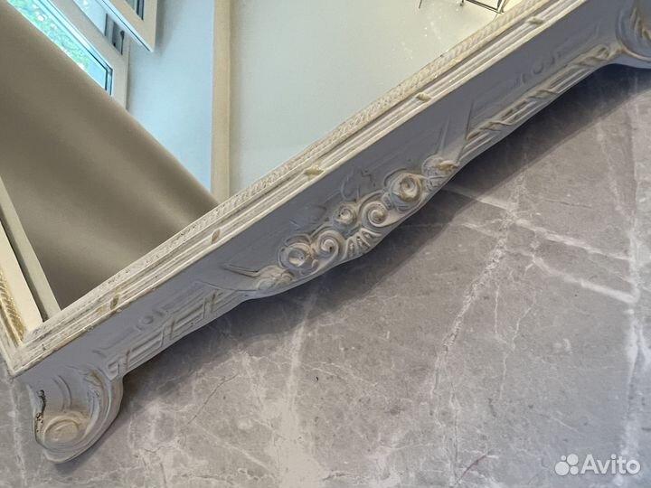 Зеркальный поднос квадратный белый