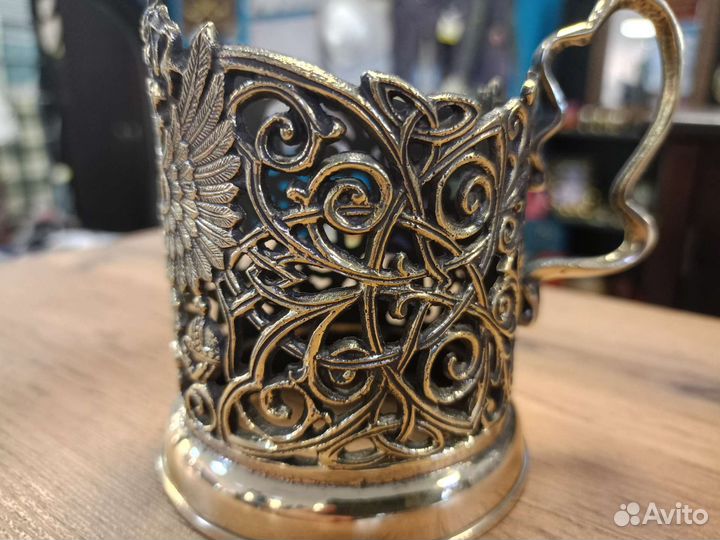 Подстаканник бронзовый