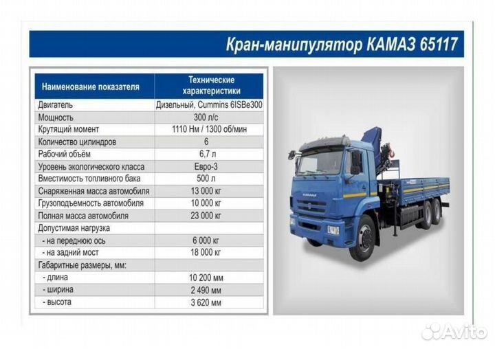Бортовой грузовик КАМАЗ 65117 с КМУ PM, 2008