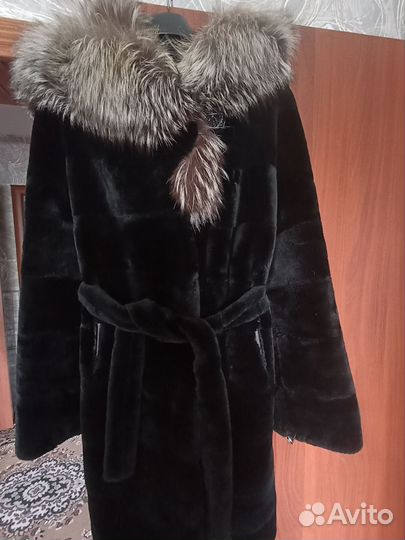 Шуба из стриженного бобрика 42-48