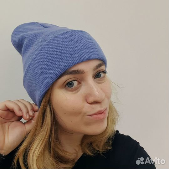 Шапка бини однотонная