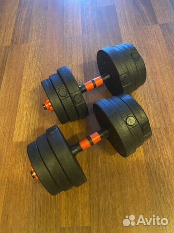 Гантели новые разборные по 10кг каждая + Гриф