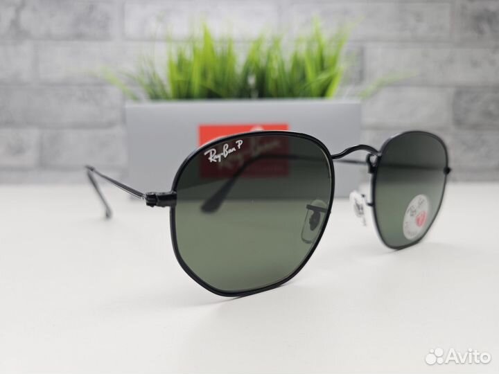 Очки Ray Ban Hexagonal 3548 Зеленые Поляризация