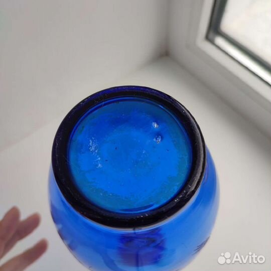 Винтаж, синее стекло, кобальтовое стекло, графин