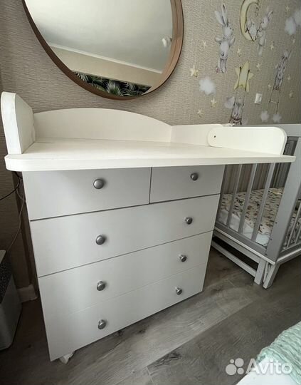 Пеленальный комод белый