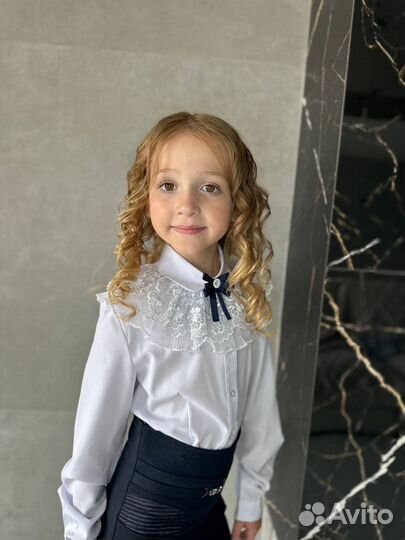 Блузка белая рубашка школьная детская