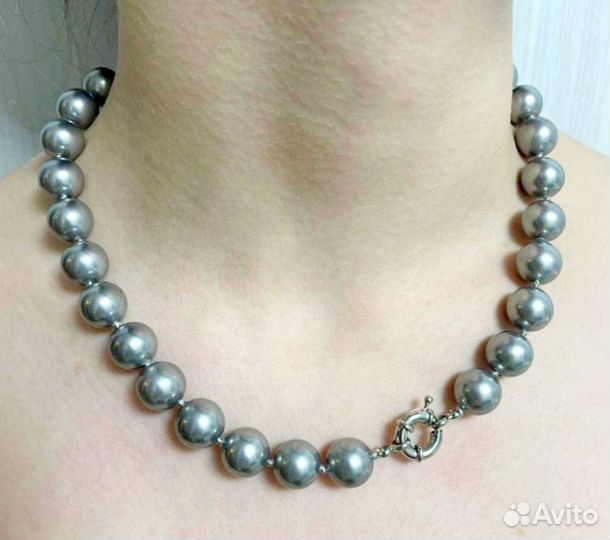 Колье тёмный жемчуг в стиле Chanel, 2 шт