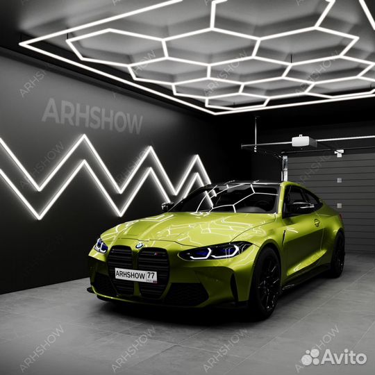 Освещение соты для мойки, детейлинга, автосревиса