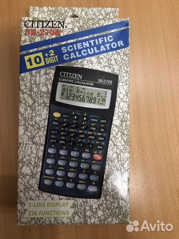 Калькулятор инженерный citizen - SR-270N