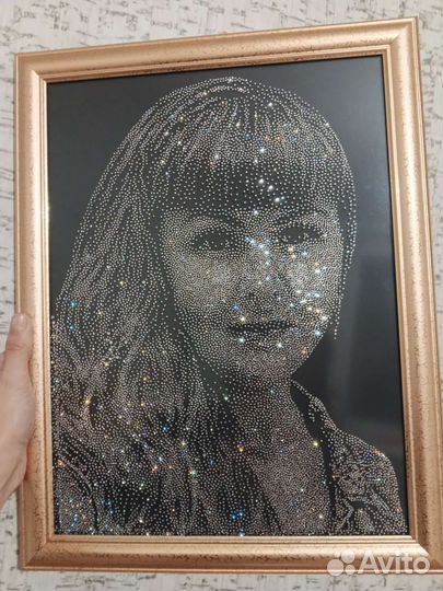 Портрет по фото из страз