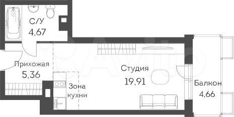 Квартира-студия, 31 м², 23/24 эт.