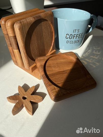 Деревянные подставки подстаканники под кружки стак