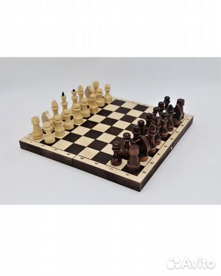 Шахматы обиходные лакированные деревянные