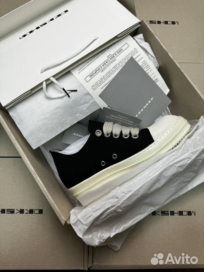 Кеды Rick owens drkshdw low jumbo lace