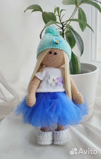 Кукла тильда, вязаная, амигуруми