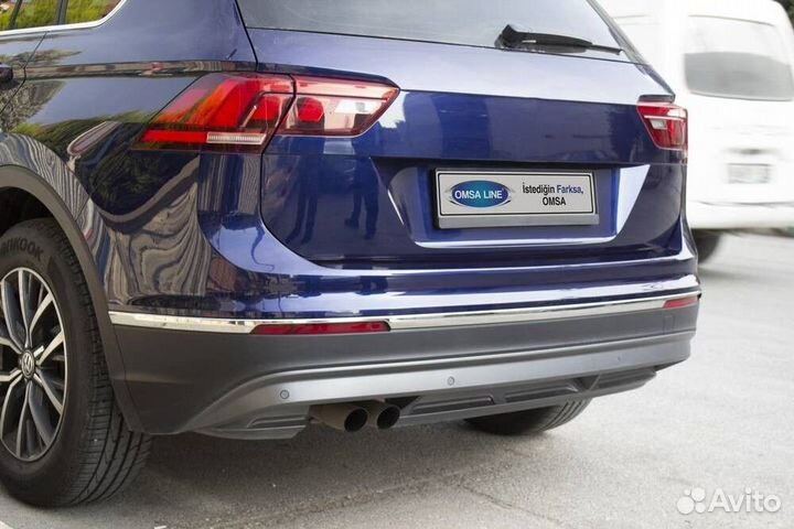 Молдинги на задний бампер Volkswagen Tiguan 16-20