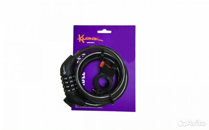 Трос-замок кодовый klonk, 10x1500 мм, программируе