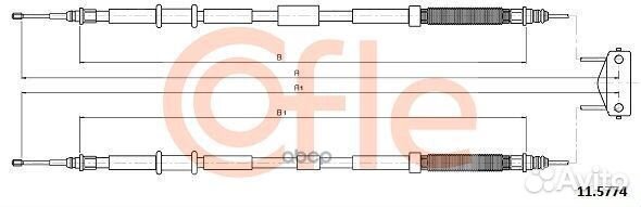 Трос стояночного тормоза 115774 Cofle