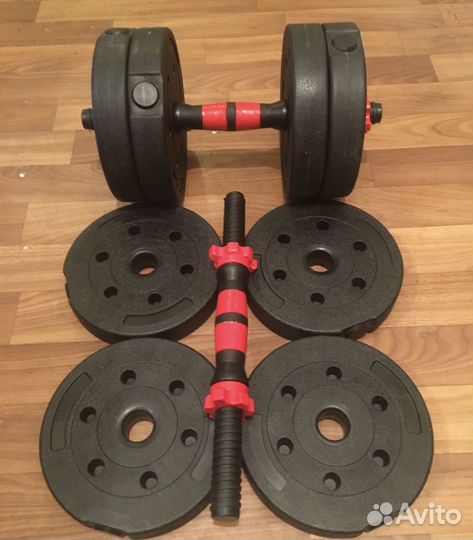 Гантели разборные. 2 штуки по 7,5 килограммов